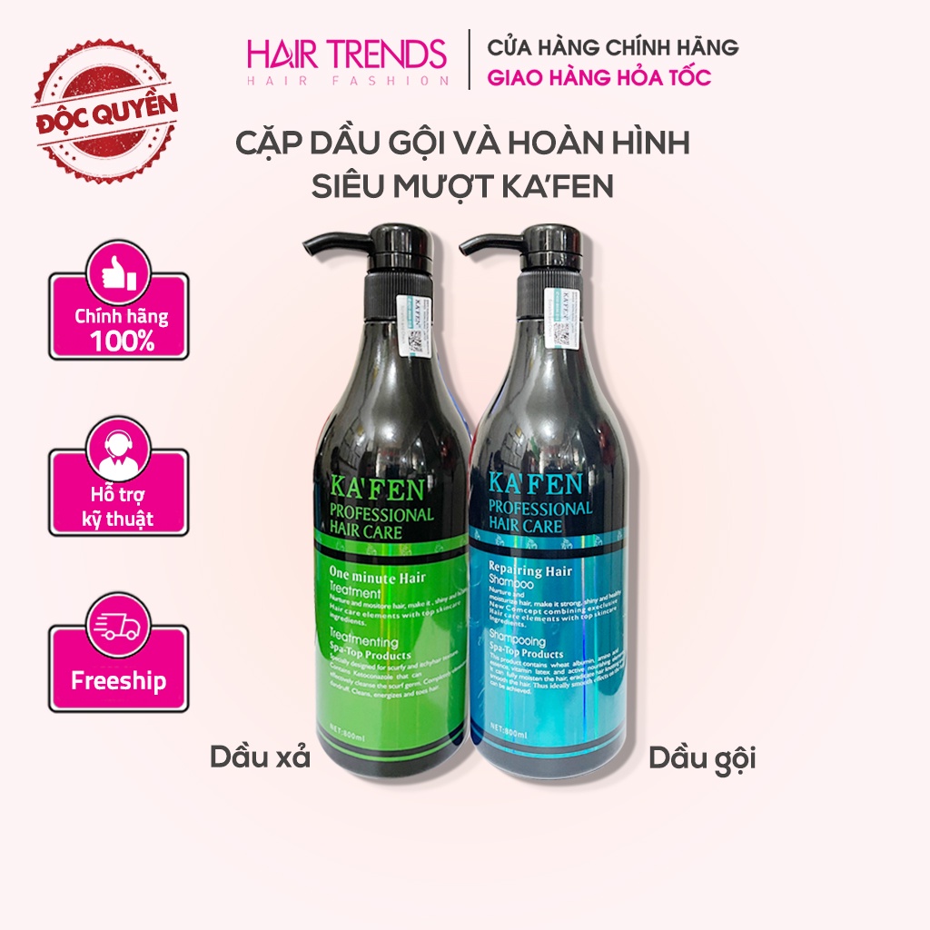 Cặp dầu cặp gội + xả KAFEN xanh CHÍNH HÃNG siêu mềm mượt (CÓ QUÀ TẶNG)