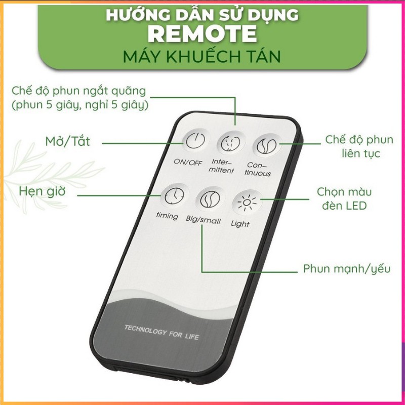 Remote điều khiển máy xông tinh dầu