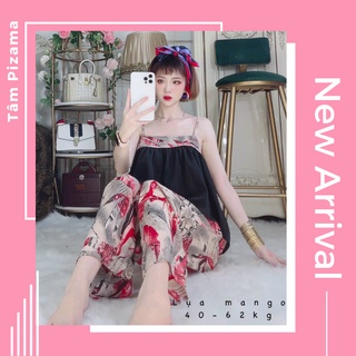 Đồ Bộ Pijama 2 Dây Lụa Mango Thoáng Mát ( ẢNH THẬT )