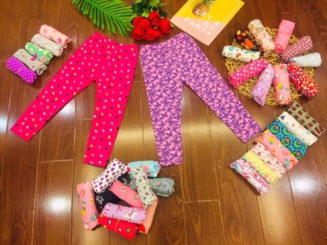 Quần legging co giãn 4 chiều bé gái ( set 5 quần )