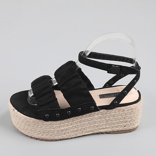 [order] giày sandal đế cói bánh mỳ 7cm xuất khẩu mẫu mới 2021