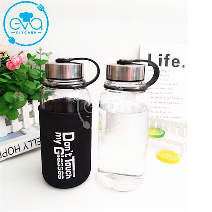 Bình Đựng Nước Thuỷ Tinh Love To Drink 700ml Tặng Kèm Vỏ Bọc Vải Neoprene