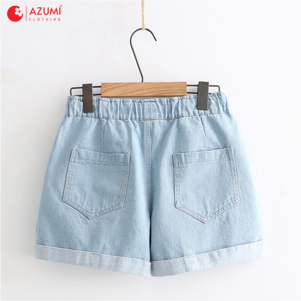 Quần short nữ Azumikichi phong cách Nhật Bản thêu tai thỏ - QS2.2