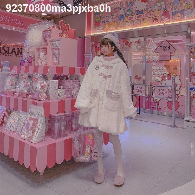 Áo khoác lông cừu dày dáng dài thiết kế đáng yêu thời trang | BigBuy360 - bigbuy360.vn