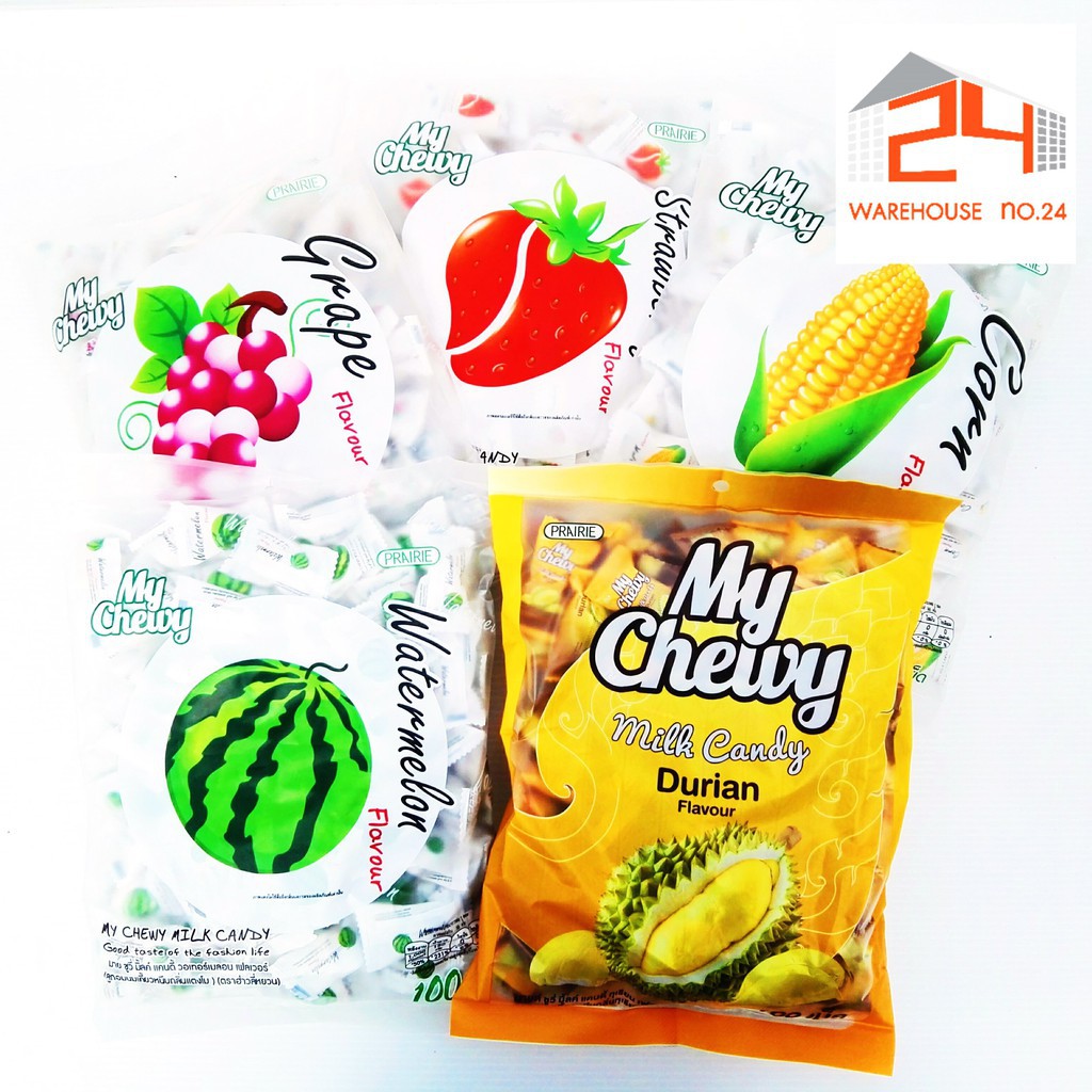 🔥HOT🔥 kẹo sữa dẻo My Chewy chuẩn Thái Lan nhân mứt trái cây đủ vị - gói to 360gram 100 cái