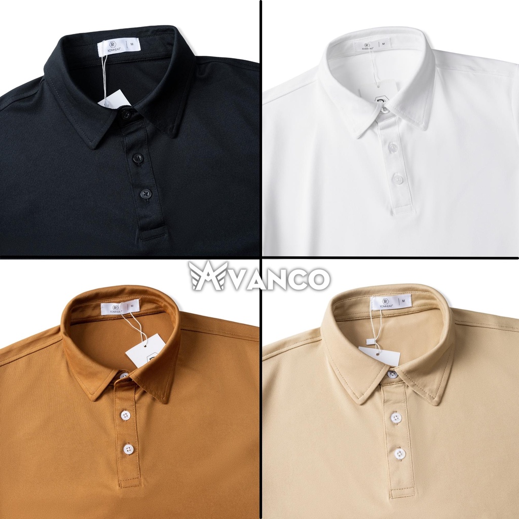 Áo thun Polo nam có cổ BASIC 2022 Cotton CVC form suông nhiều màu, vải dệt kim cao cấp AVANCO