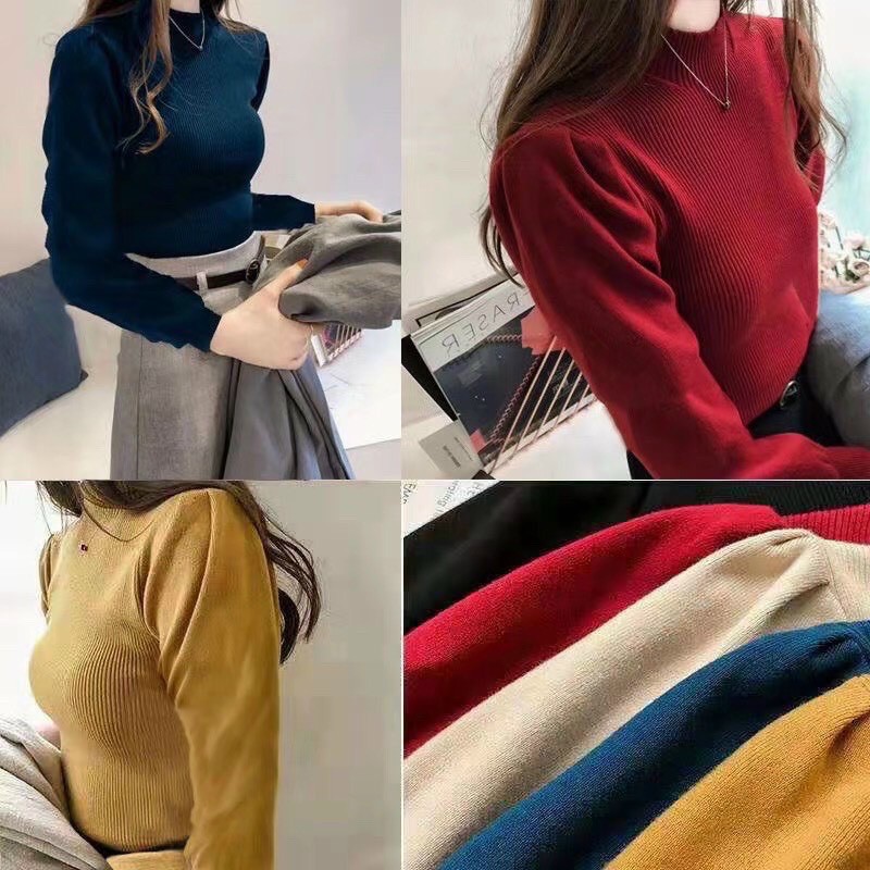 SỈ ÁO LEN QC DÀI TAY TAY BỒNG 7 MÀU CHO NỮ
