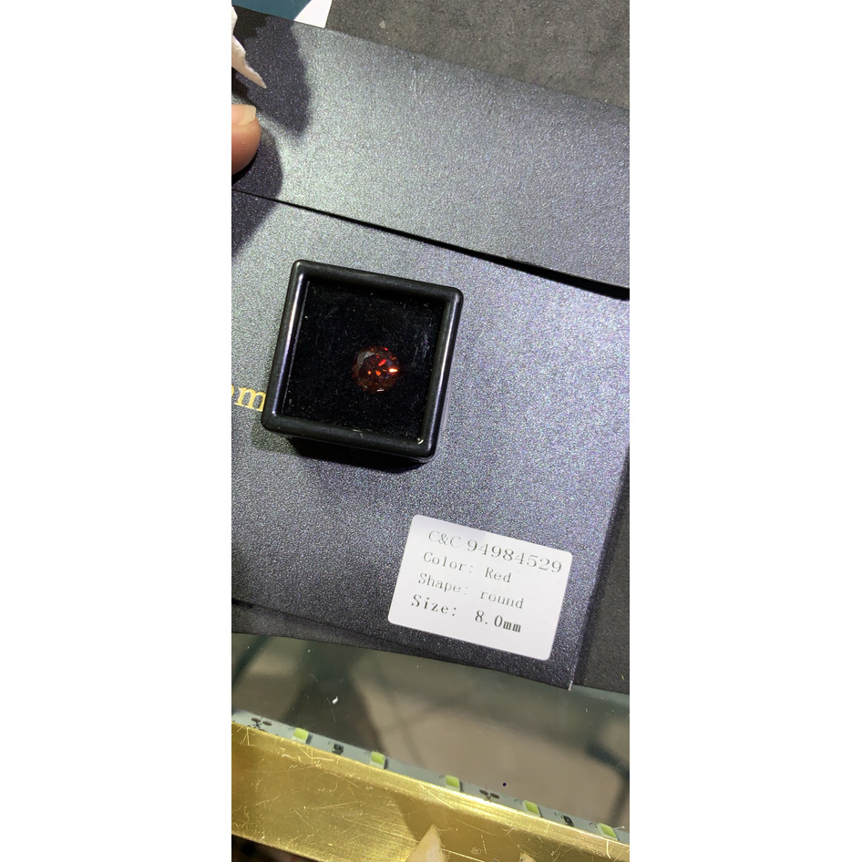 Kim cương nhân tạo Moissanite 6.5mm Đỏ