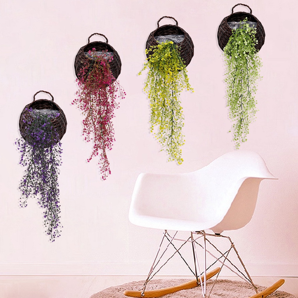 Chậu Hoa Giả Bằng Nhựa Trang Trí Bàn Làm Việc DIY