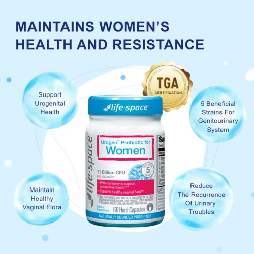 - Men Vi Sinh Cho Phụ Nữ Life Space Urogen Probiotic For Women 60 Viên Úc