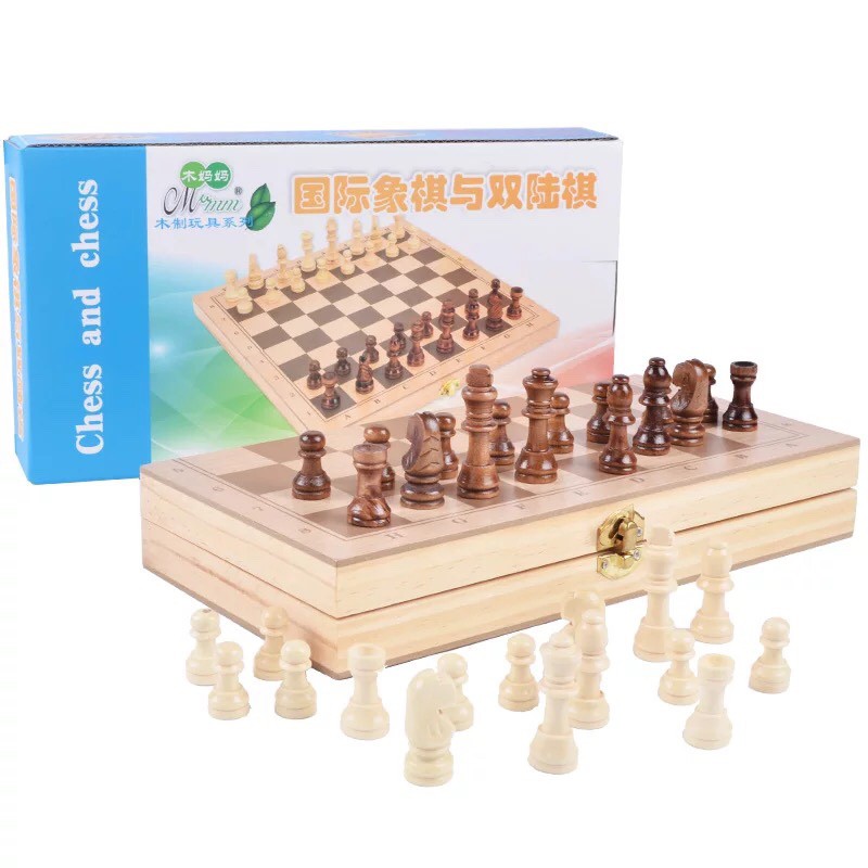 Đồ Chơi Bàn Cờ Vua Bằng Gỗ Có Hộp Đựng Tiện Lợi