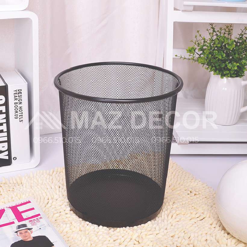 GIÁ SỈ TẠI XƯỞNG Sọt rác lưới inox đen sang chảnh Thùng rác lưới văn phòng đen giá rẻ siêu bền