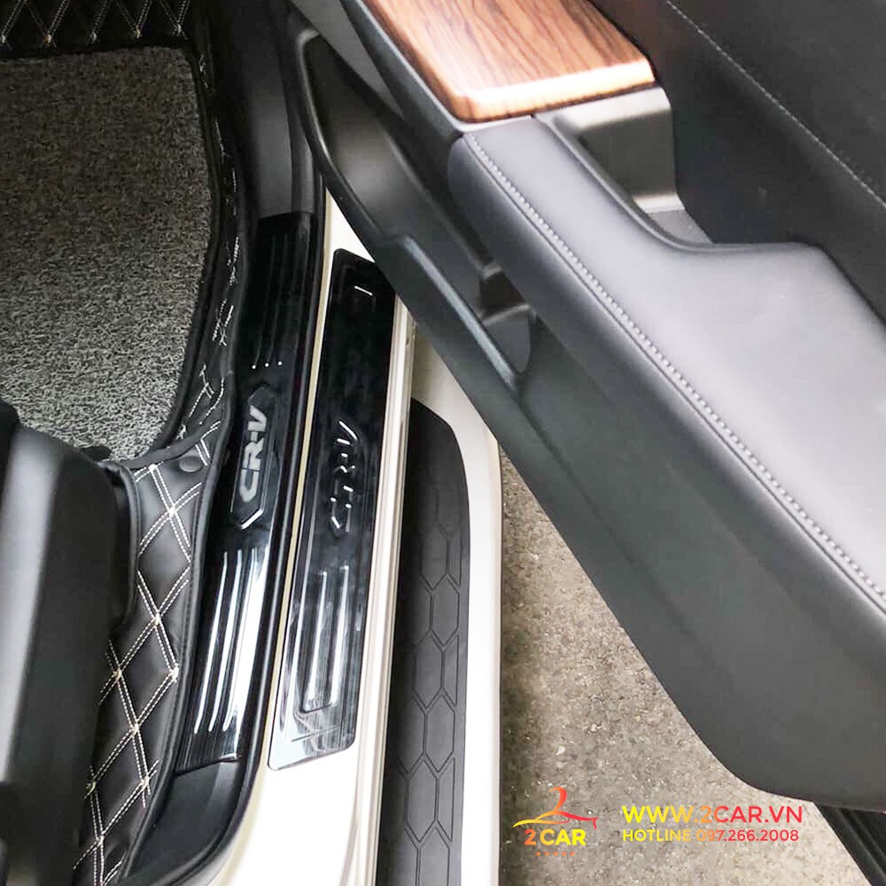 Ốp Bậc Cửa, Nẹp Bước Chân Trong Ngoài Xe Honda CRV 2018- 2021, 2022, 2023 chất liệu Titan cao cấp