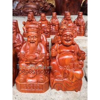 Tượng thần tài thổ địa gỗ hương 20cm