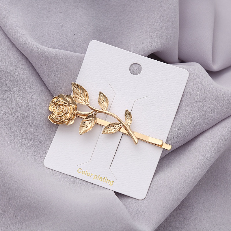 Kẹp Tóc Hình Hoa Hồng Vàng Phong Cách Mới