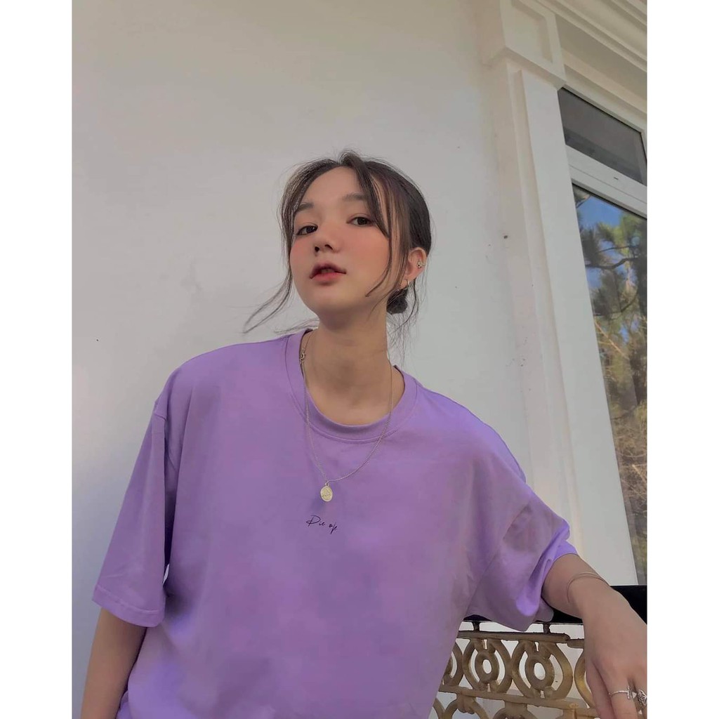 Áo Thun Xinh Màu Tím. Áo thun tay lỡ form rộng Unisex 38-65kg Nam Nữ  [VIDDEO+ẢNH THẬT]