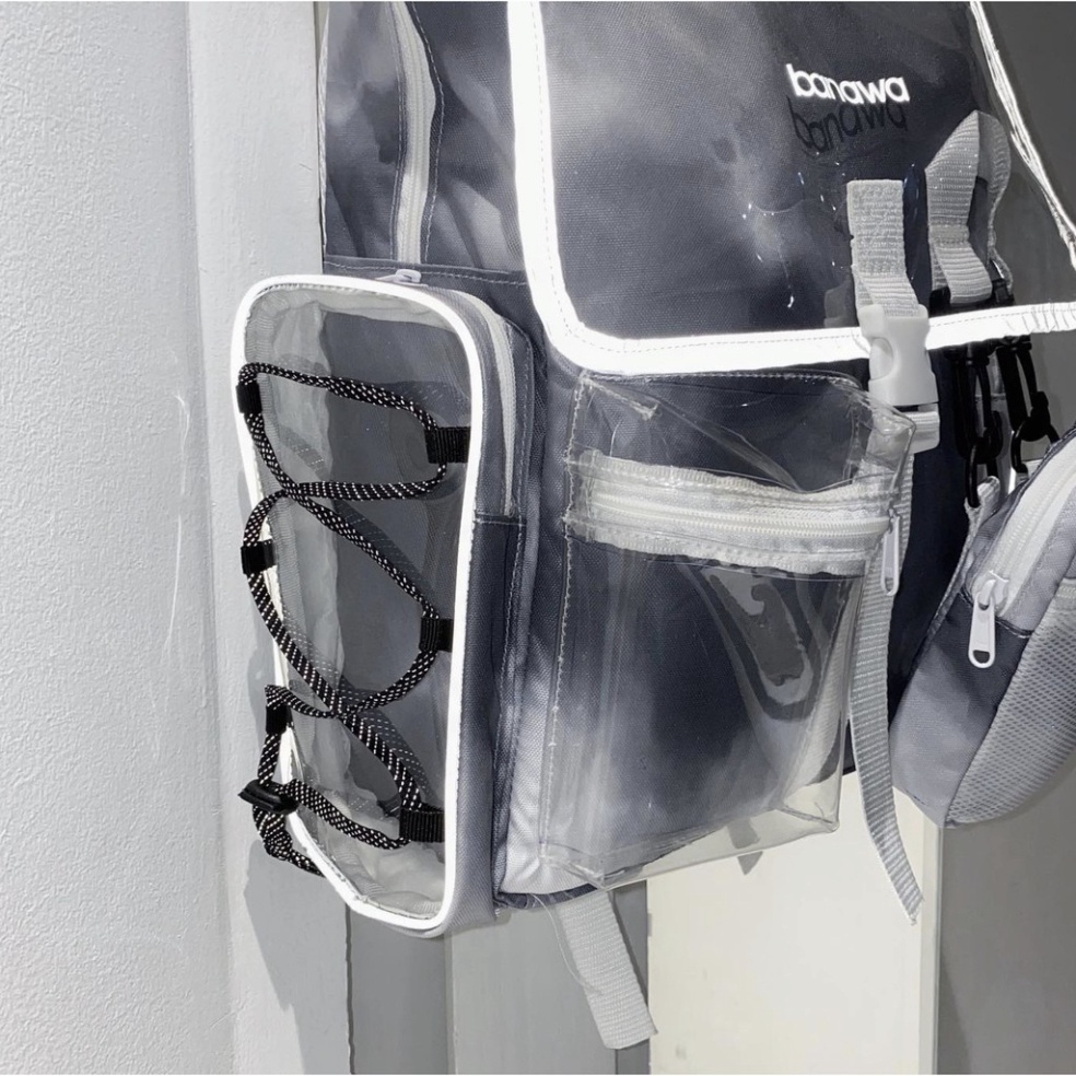 Balo Banawa Đen Tie Dye See Thru Backpack tặng giấy thơm