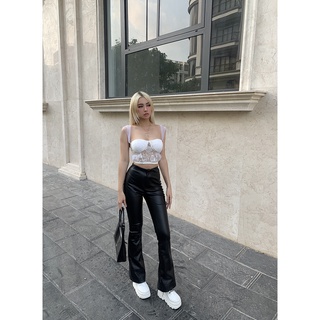 Quần da cạp cao HERA LEATHER PANTS - Tipblu