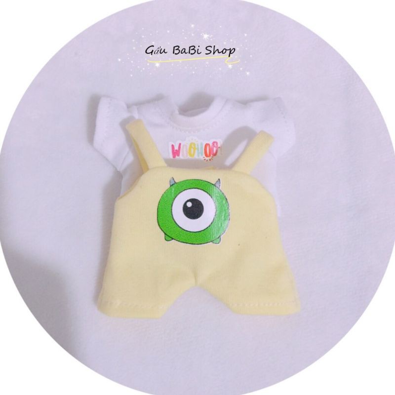 Set yếm và áo thun cho búp bê size 1/8 baboliy, bjd, bru, 5inch, ob11, ddf, animator 40cm, doll bông 15cm
