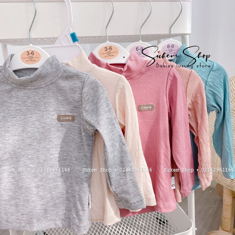 Cookie - Áo giữ nhiệt cổ 3 phân thun tăm cho bé từ 6m đến 5y