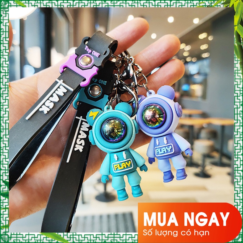 1 móc khóa gấu sét phi hành gia tia chớp cực cute cho cặp đôi