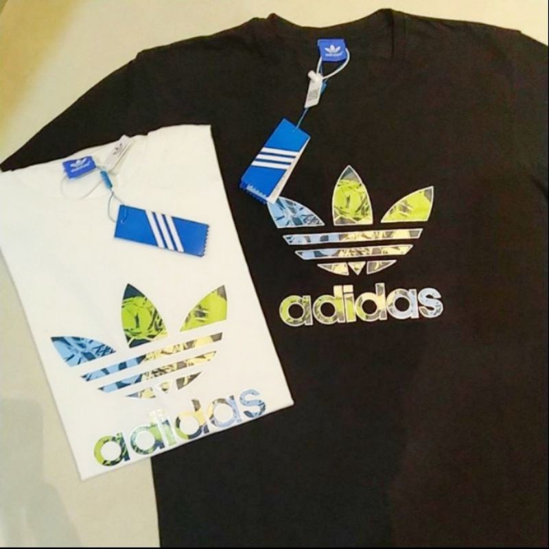 Áo Thun Cotton Nguyên Chất In logo Adidas + Nhãn Dán Thời Trang Cho Cặp Đôi