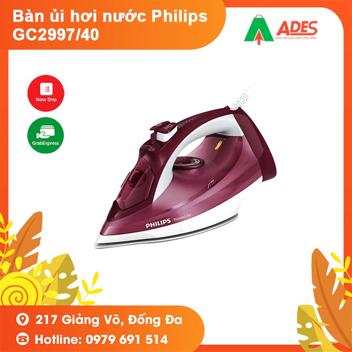 [Mã 154ELSALE2 giảm 7% đơn 300K] Bàn ủi hơi nước Philips GC2997/40 - Hàng chính hãng