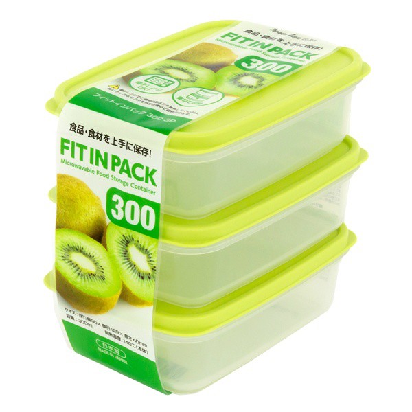 Set 3 hộp đựng thực phẩm nắp dẻo Fitinback 300ml Made in Japan | BigBuy360 - bigbuy360.vn