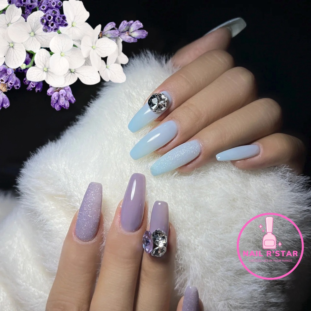 Set 12 hũ nhũ cát mịn - nhũ cát rắc 12 màu đẹp trang trí móng tay sang chảnh NAIL R’STAR