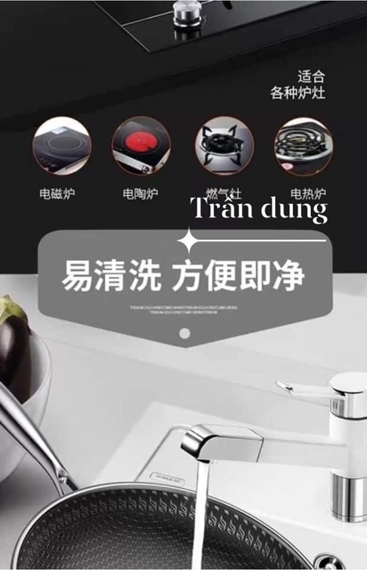 Chảo vân tổ ong sâu lòng size 32cm siêu chống dính