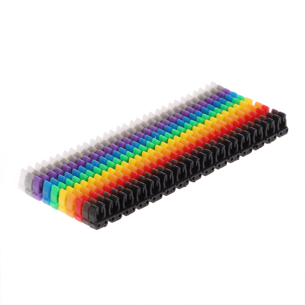Set 150 phụ kiện đánh dấu cho dây cáp 2-3mm hình chữ C nhiều màu