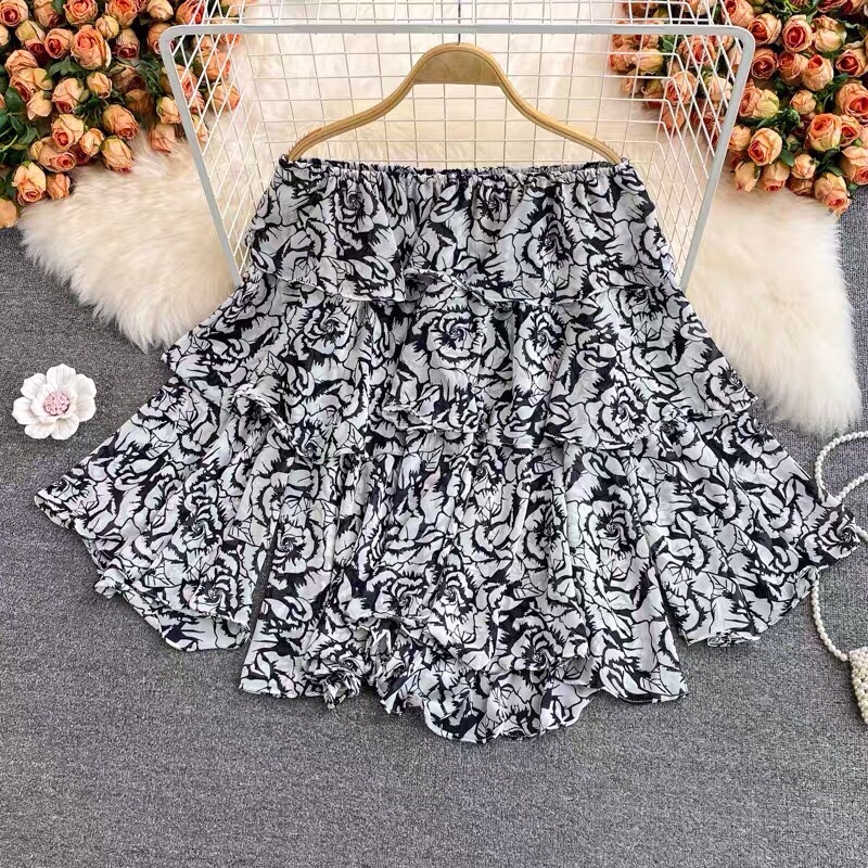 Áo trễ vai dáng dấu quần thiết kế áo tầng sang chảnh siêu xinh