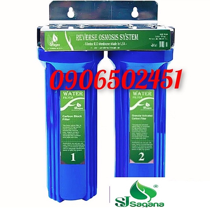COMBO Bộ lọc nước sinh hoạt gia đình, bộ lọc thô, lọc hồ cá, lọc máy cafe... 2 cấp 20C3 10INCH
