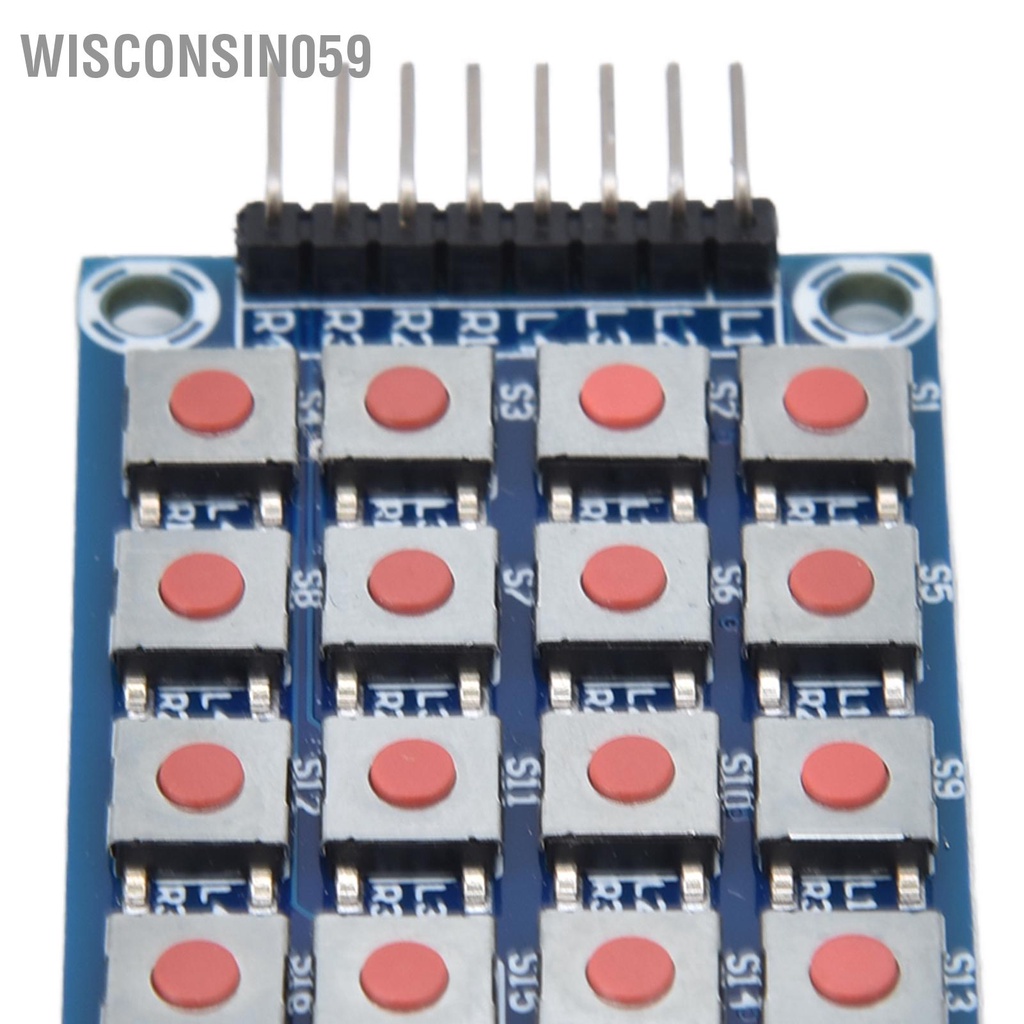 Wisconsin059 8 Pin 4x4 Array 16 Buttons Keyboard Switch MCU External Expansion Module for Electrical Control