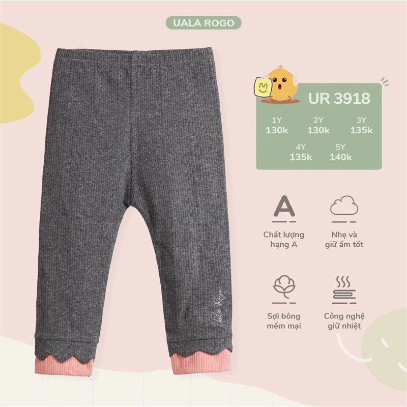 [UALAROGO] quần legging len cho bé gái dưới 5 tuổi