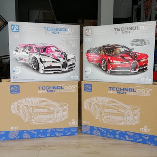 (HÀNG CHUYỂN TRONG NGÀY) Mẫu Lắp Ráp  Siêu Xe Tối Thượng Mini 007 Mini 008 Bugatti Chiron