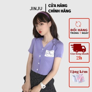 Áo croptop kiểu- áo crotop đẹp ngắn tay, vải thêu mùa hè-jinju