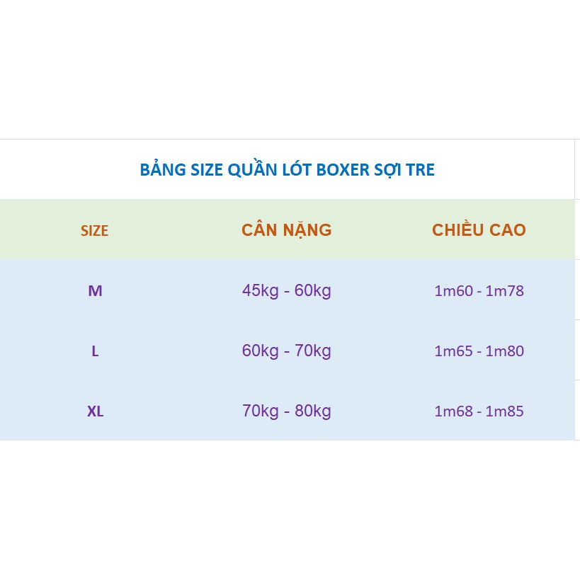 Quần Lót Nam Dáng Boxer Co Giãn Nhẹ Vải Sợi Tre Bamboo Kháng Khuẩn Chống Mùi