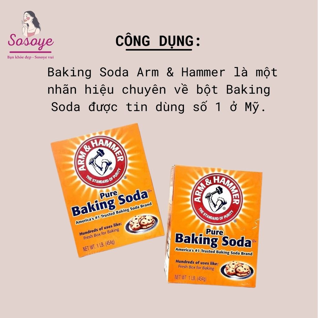 [Date 2023] Bột Baking Soda Đa Công Dụng Arm & Hammer 454 gram