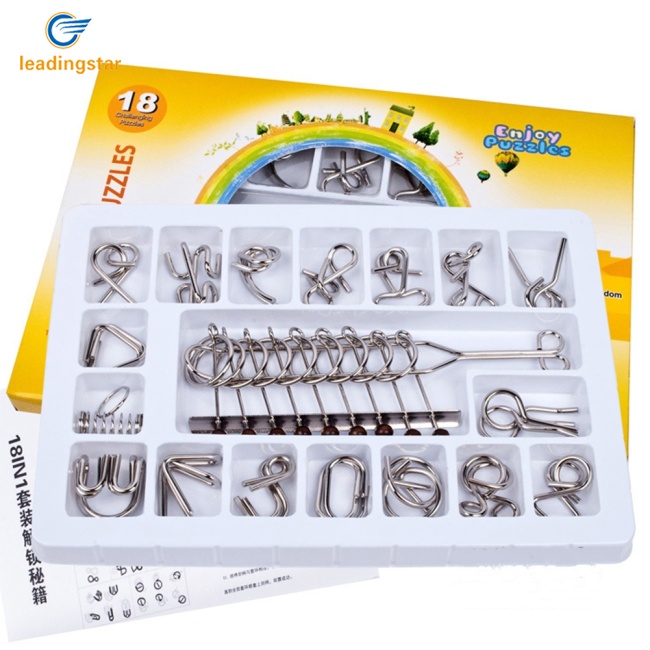 Set 18 Dây Kim Loại Đồ Chơi Giải Đố IQ Cho Người Lớn Và Trẻ Em