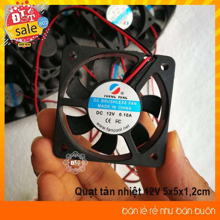 Quạt tản nhiệt 12V 5x5x1,2cm - 1 chiếc ✅ [RẺ NHẤT VIỆT NAM] ⚡