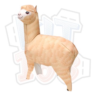 Mô hình giấy động vật Lạc đà Alpaca