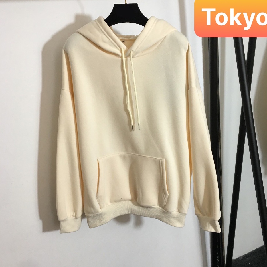 ÁO KHOÁC HOODIE NAM NỮ TRƠN NEW CHẤT NỈ DÀY PHOM FORM RỘNG NHẬT BẢN ĐẲNG CẤP  - TOKYO FASHION