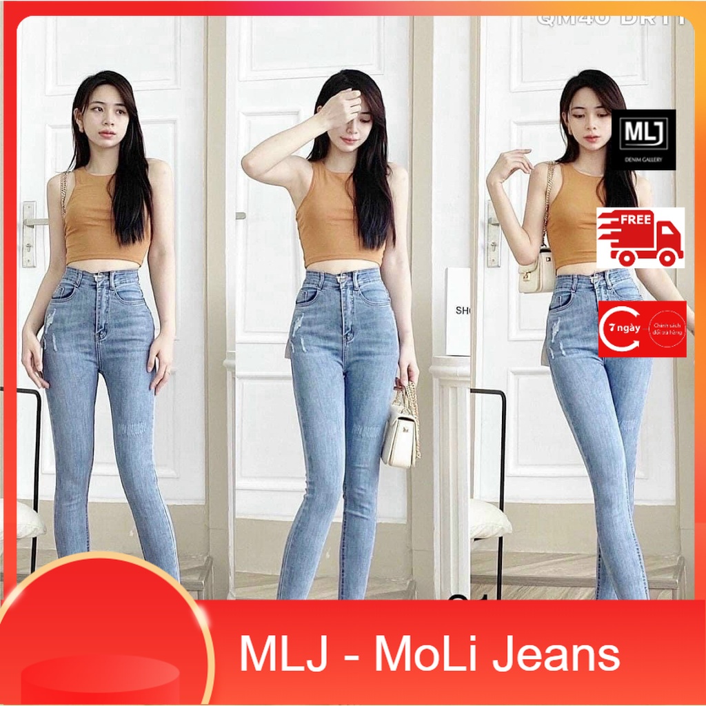 Quần jean 9 tấc BigSize lưng cao, co dãn mạnh, tu lai 4224 MLJ