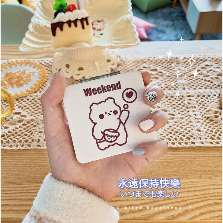 Gương mini 2 mặt nhỏ gọn tiện dụng - Gương trang điểm mini mã RY101