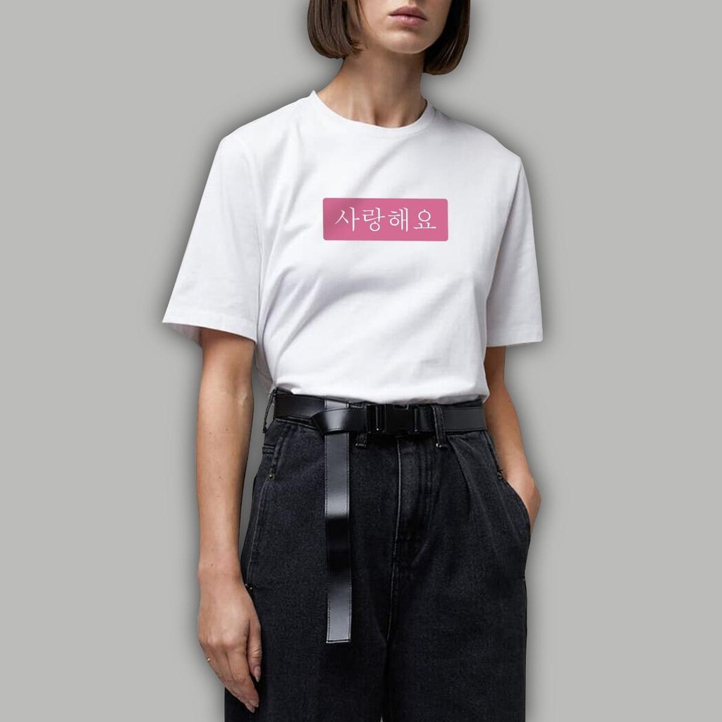 Áo Phông Form Rộng Áo Thun Chữ Hồng Hàn Quốc I Love You 100% Cotton Cetony Fasihion.