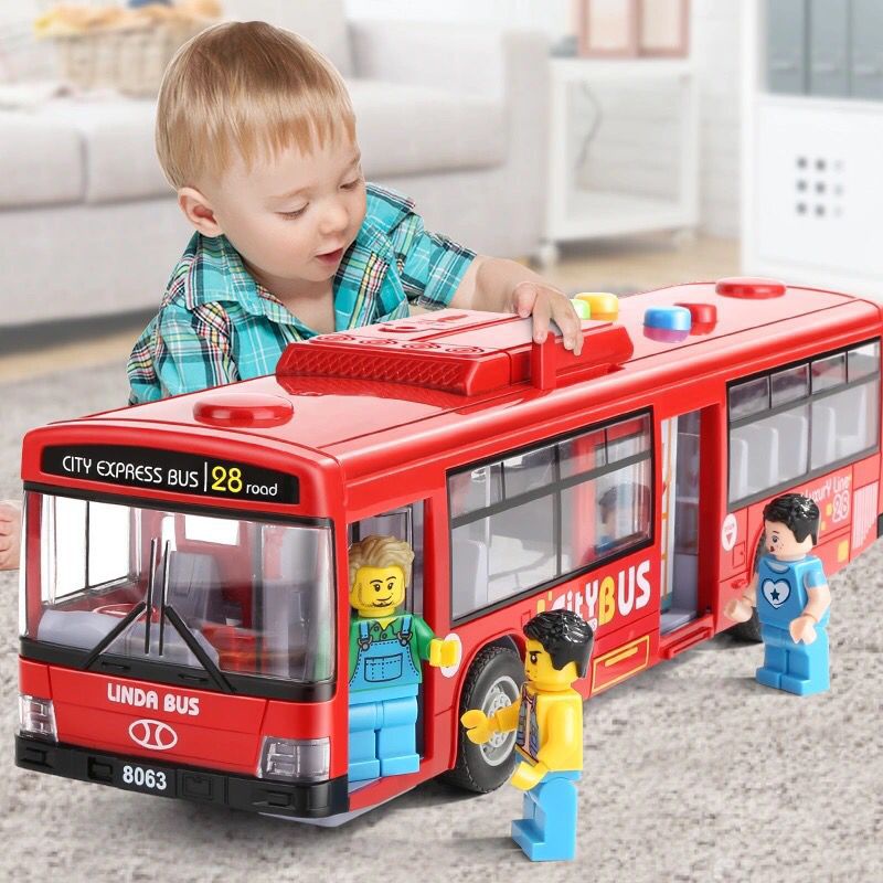 Đồ Chơi Ô Tô Xe Buýt School Bus Cho Trẻ Em Mở Các Cửa, Có Đèn, Âm Thanh Và Hành Khách