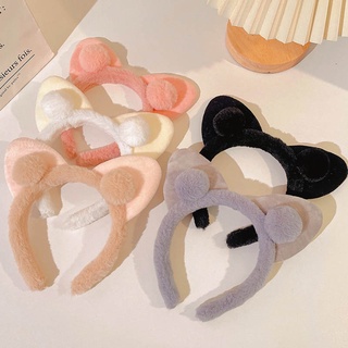 Băng Đô Tai Mèo Vải Cotton Dễ Thương Phong Cách Hàn Quốc