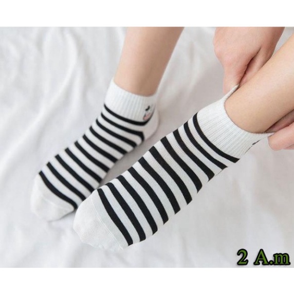 Sét 5 Đôi Tất Bò SữaFREESHIPTất Vớ Cổ Ngắn Nam Nữ Họa Tiết Bò Sữa Cotton Style Hàn Quốc