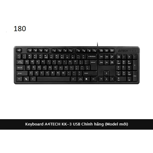 Bàn Phím Chuyên Văn Phòng A4TECH KK-3 USB Chính hãng (Model mới)